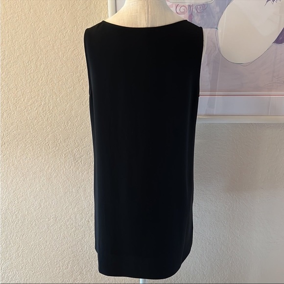 Lafayette New York 148 Black Sequin Embellished Sleeveless High Low Hem Blouse - Picture 5 of 10